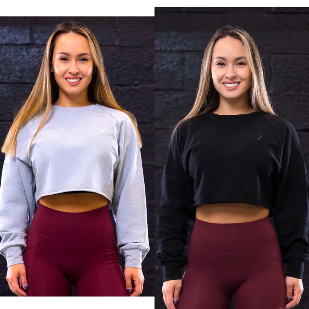 Women's Cropped Sweatshirt - Black and Gray bundle NWT